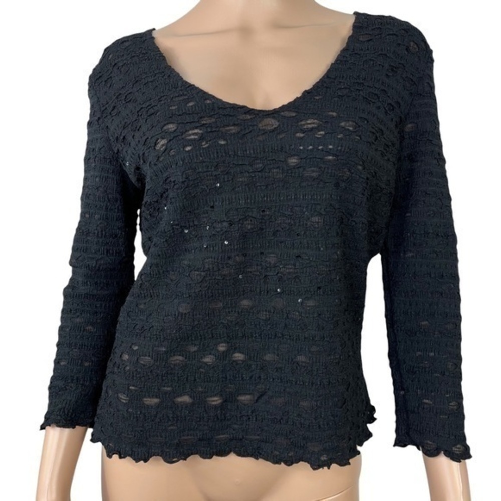 Alberto Makali Women Top Blouse Black Sz M